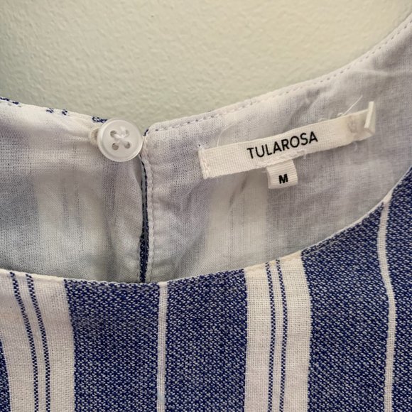 Tularosa Iris Blue and White Striped Belted Dress - Picture 5 of 6